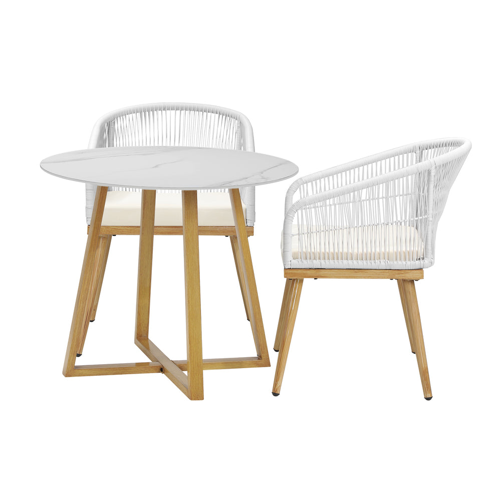 3/5 Pieces Outdoor Dining Set Table&Lounge Chairs for Patio