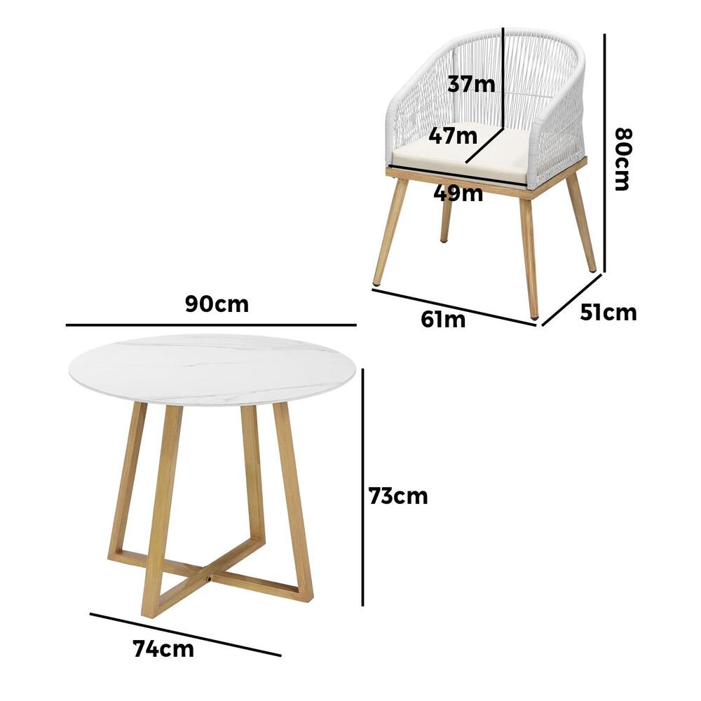 3/5 Pieces Outdoor Dining Set Table&Lounge Chairs for Patio