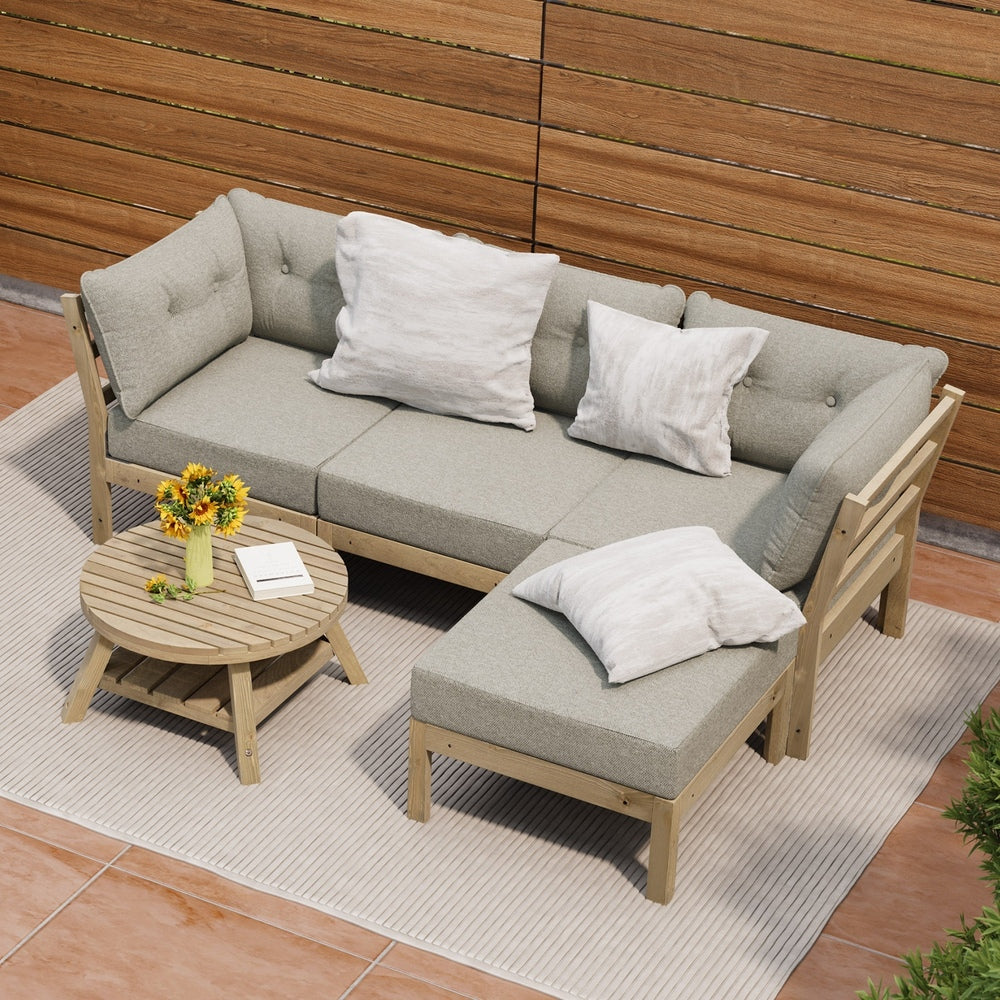 5 Piece Outdoor Sofa Set Garden Lounge Patio Setting