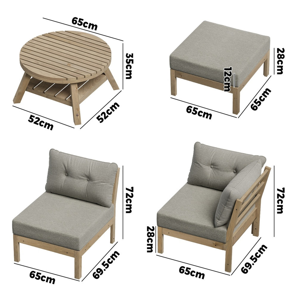 5 Piece Outdoor Sofa Set Garden Lounge Patio Setting