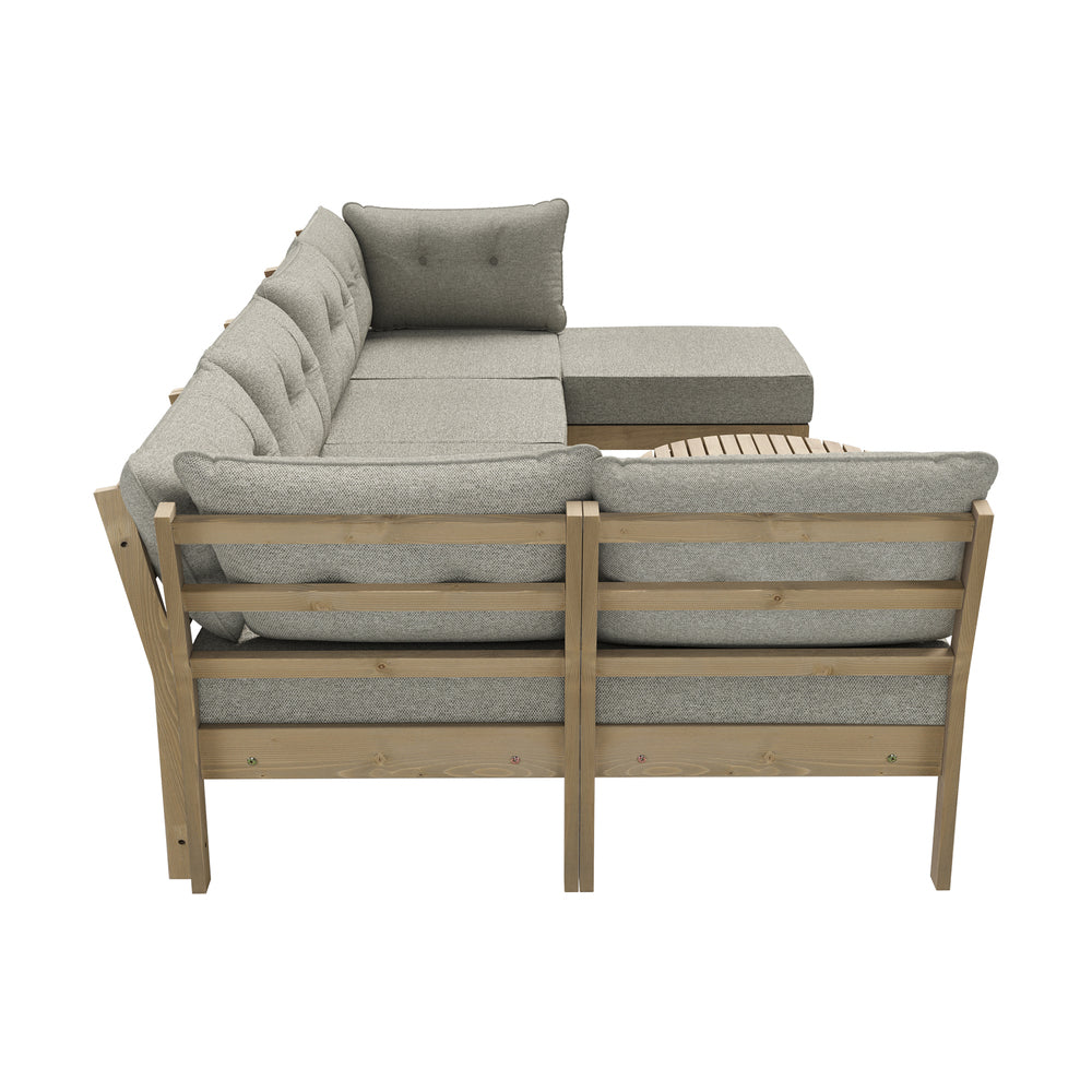 7 Piece Outdoor Sofa Set 6-Seater Lounge Setting Grey