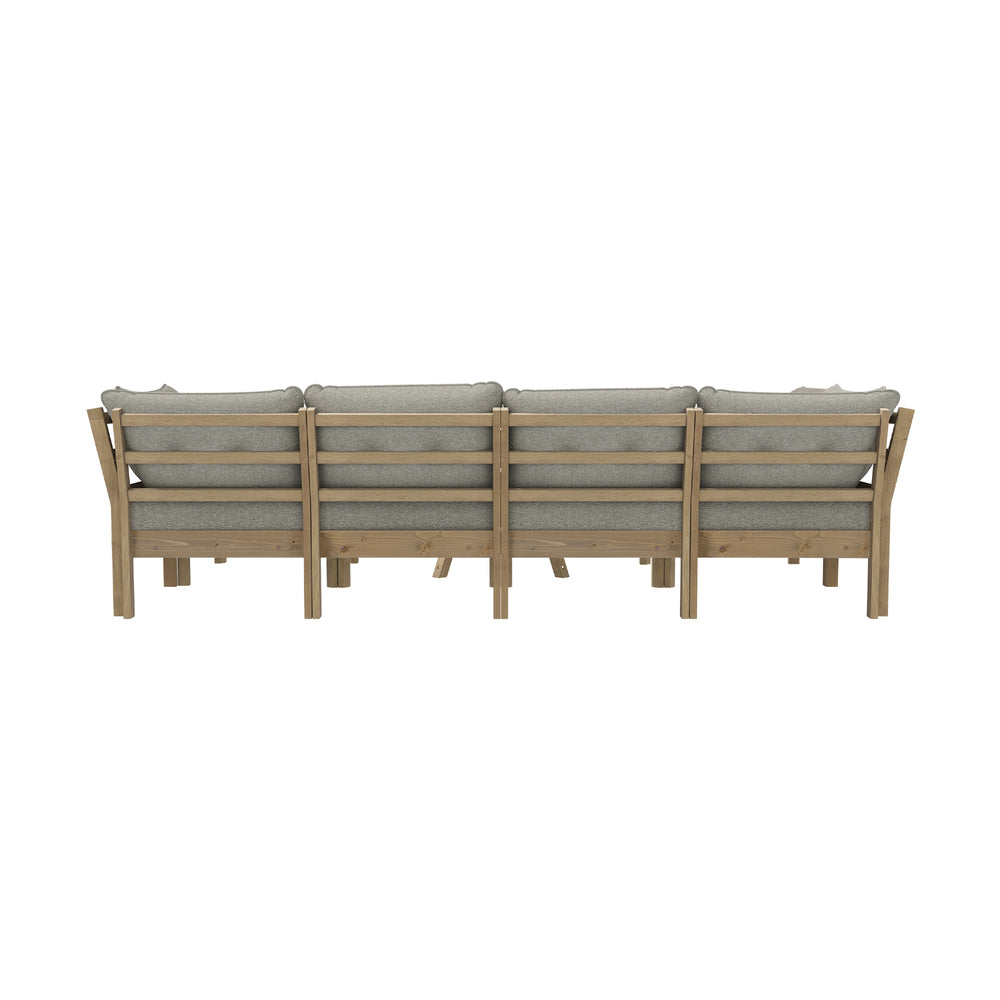 7 Piece Outdoor Sofa Set 6-Seater Lounge Setting Grey