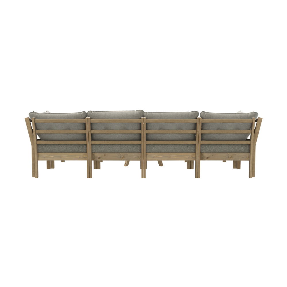 6 Piece Outdoor Lounge Sofa Set Garden Furniture Grey