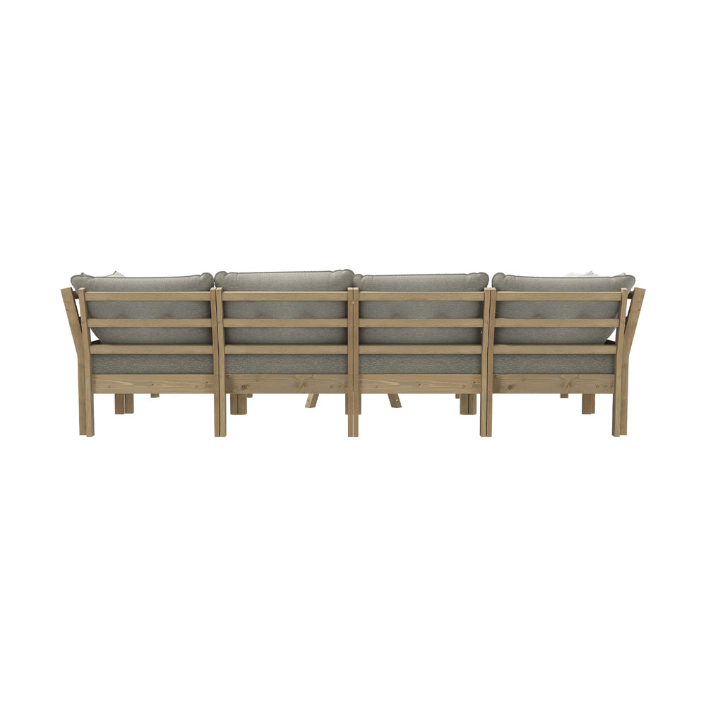 7 Piece Outdoor Sofa Set 6-Seater Lounge Setting Grey