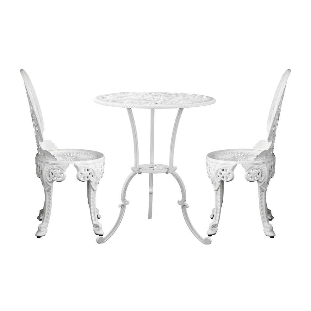 Stylish Cast Aluminium Patio Furniture: 3-Piece Bistro Set