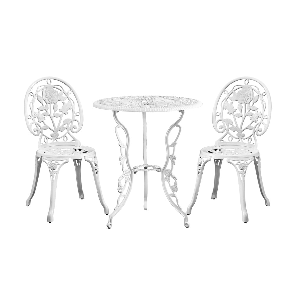 Stylish Cast Aluminium Patio Furniture: 3-Piece Bistro Set