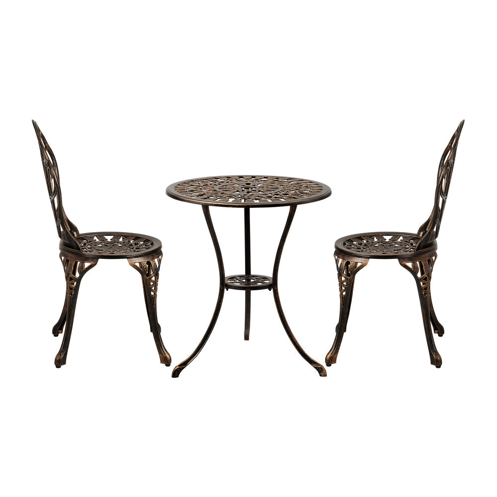 3PCS Bistro Outdoor Setting Chairs Table Patio Dining Set Furniture