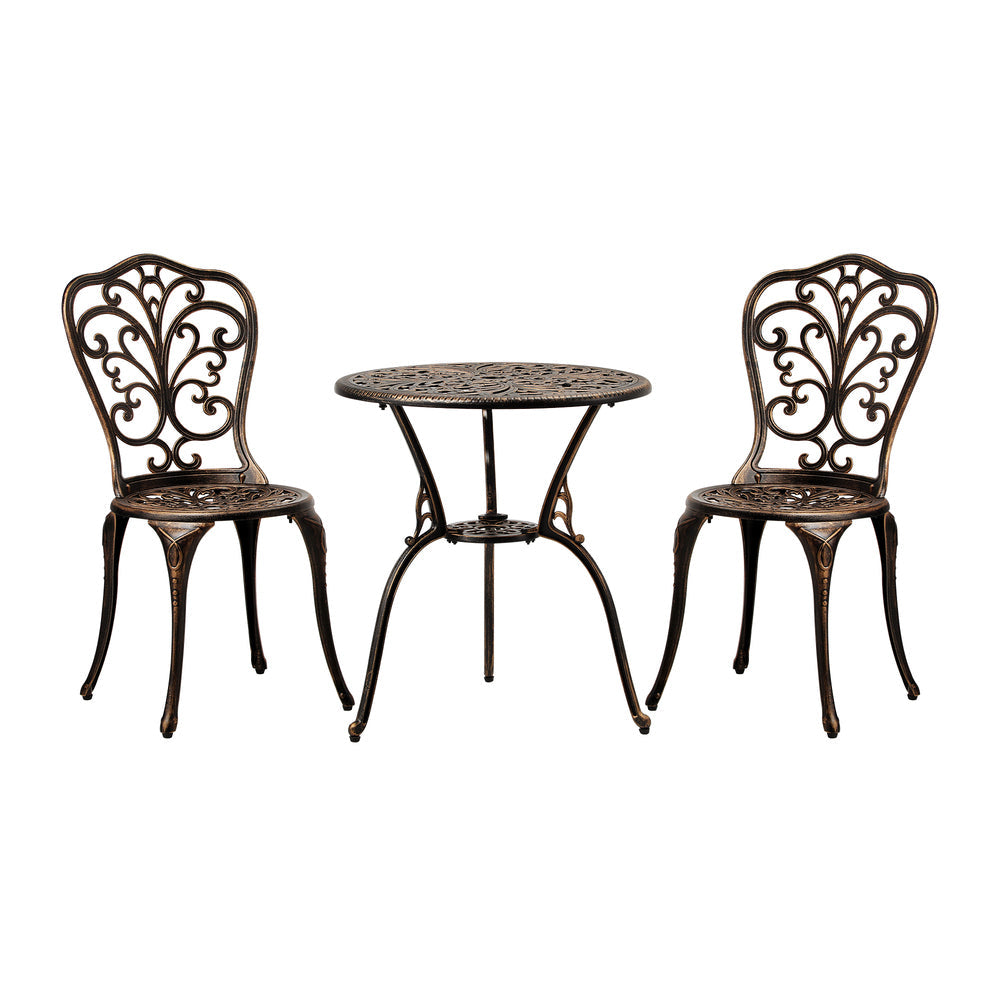 Bistro Furniture Setting 3 Piece Chairs Table Patio Indoor/Outdoor Set