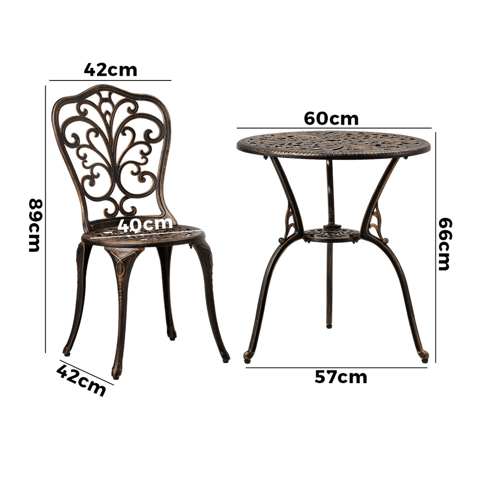 Bistro Furniture Setting 3 Piece Chairs Table Patio Indoor/Outdoor Set