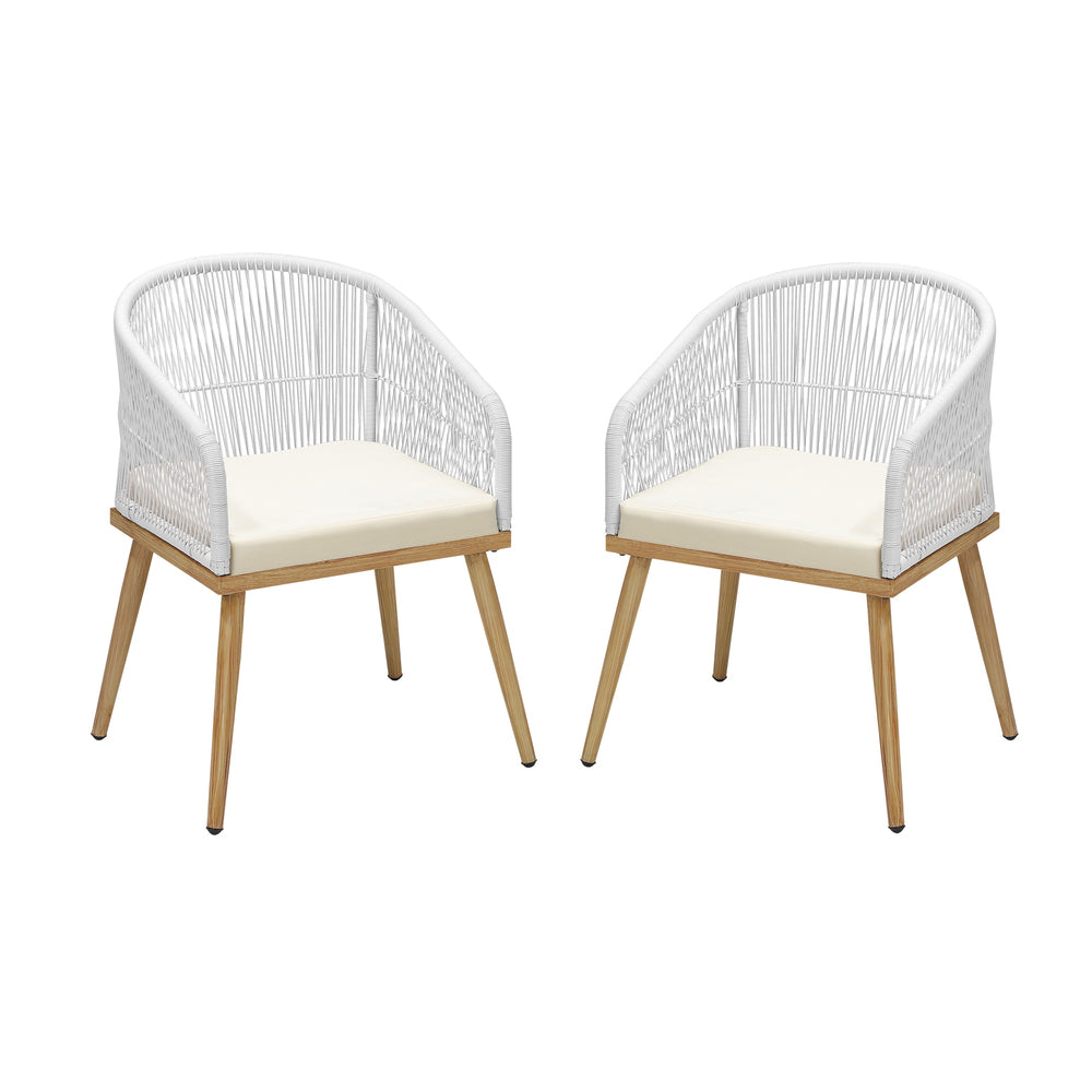 Outdoor Furniture Lounge Setting Chairs 2x Bistro Patio Garden Set Beige