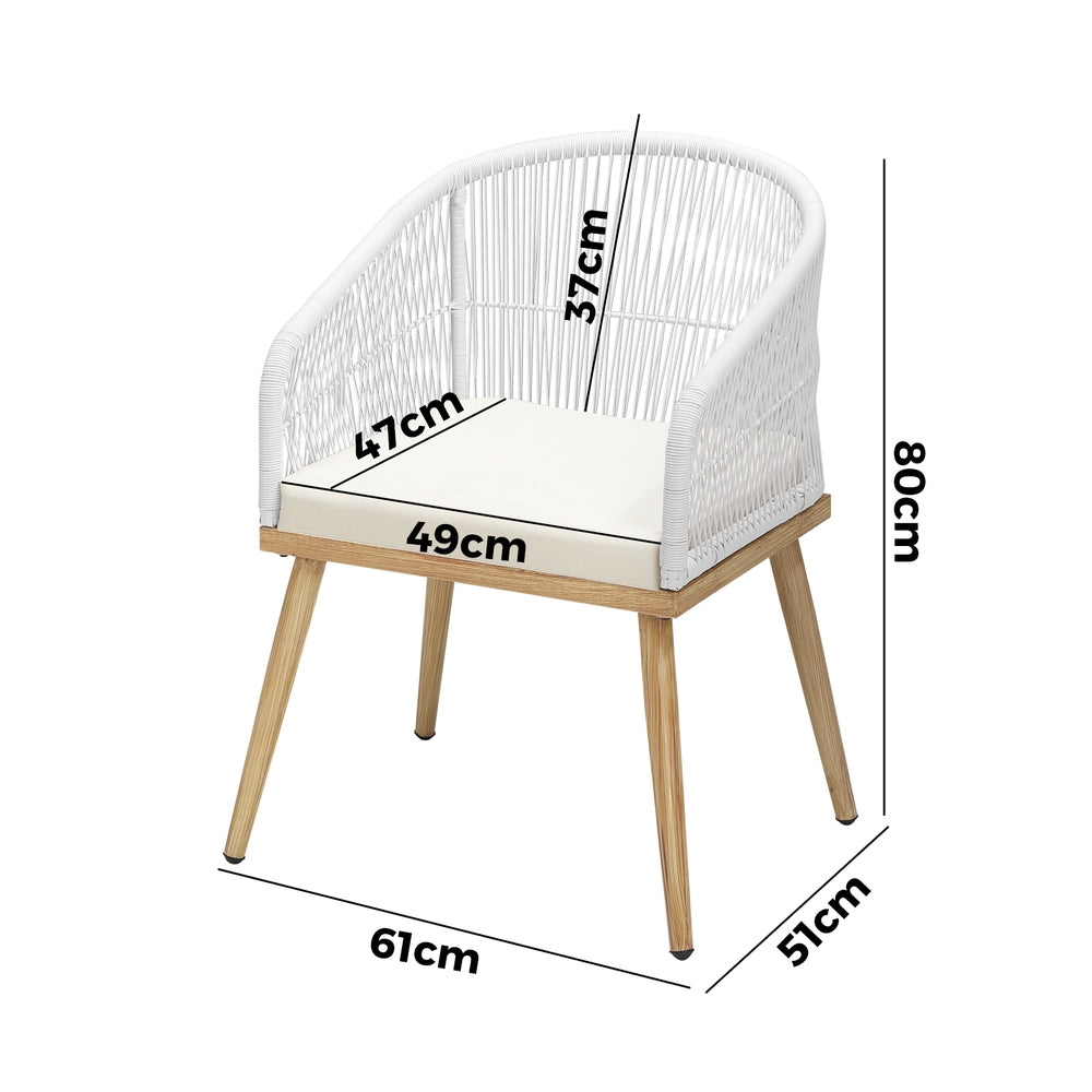Outdoor Furniture Lounge Setting Chairs 2x Bistro Patio Garden Set Beige