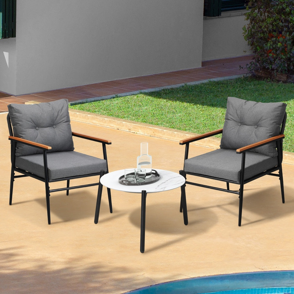 Outdoor Patio Set 50cm/70cm Table with Armchairs