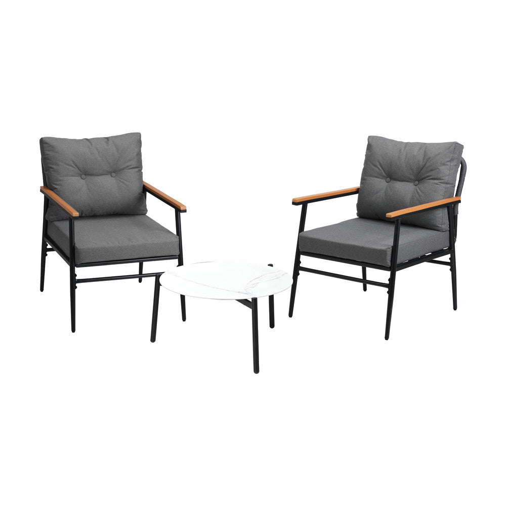 Outdoor Patio Set 50cm/70cm Table with Armchairs