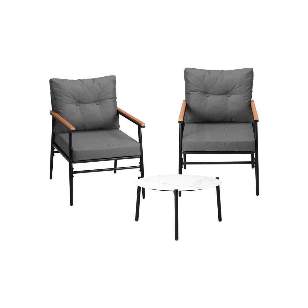 Outdoor Patio Set 50cm/70cm Table with Armchairs