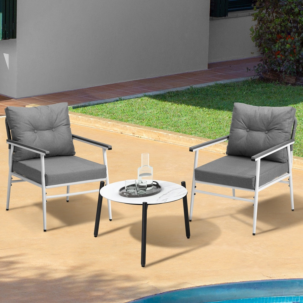Outdoor Patio Set 50cm/70cm Table with Armchairs