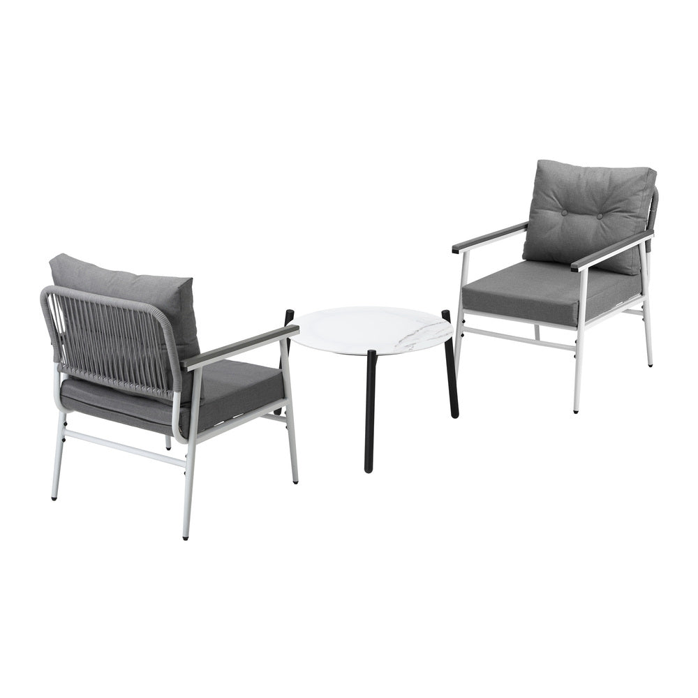 Outdoor Patio Set 50cm/70cm Table with Armchairs