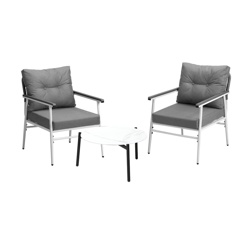 Outdoor Patio Set 50cm/70cm Table with Armchairs