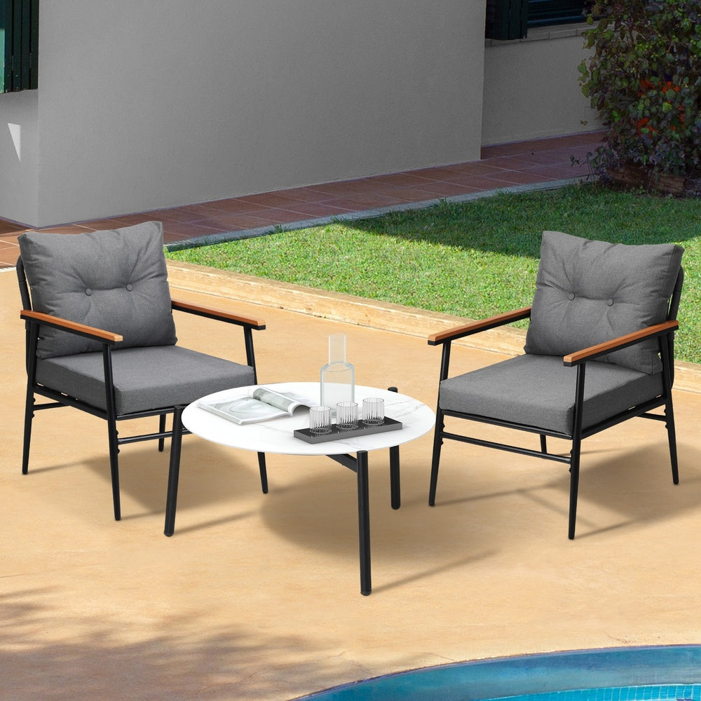 Outdoor Patio Set 50cm/70cm Table with Armchairs