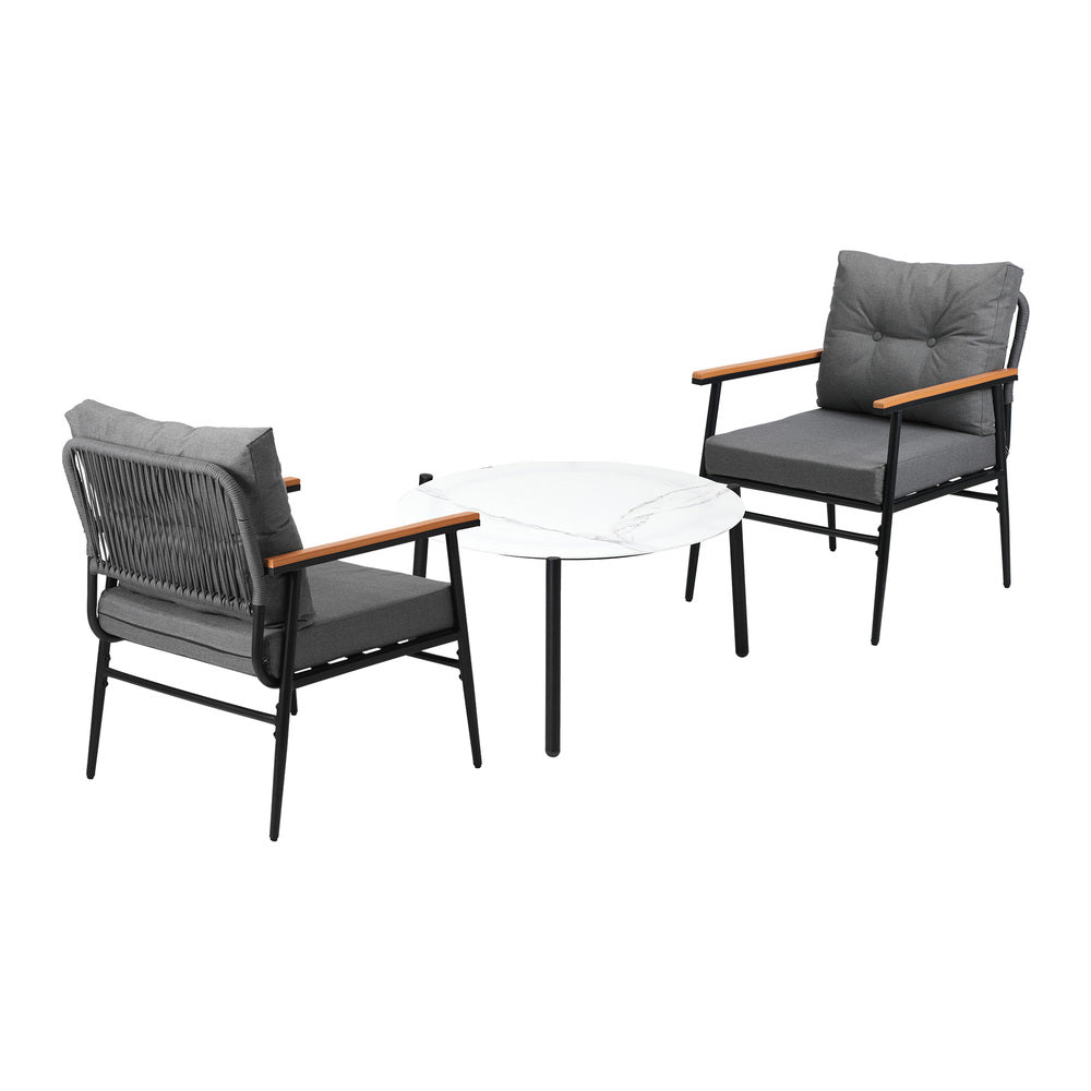 Outdoor Patio Set 50cm/70cm Table with Armchairs