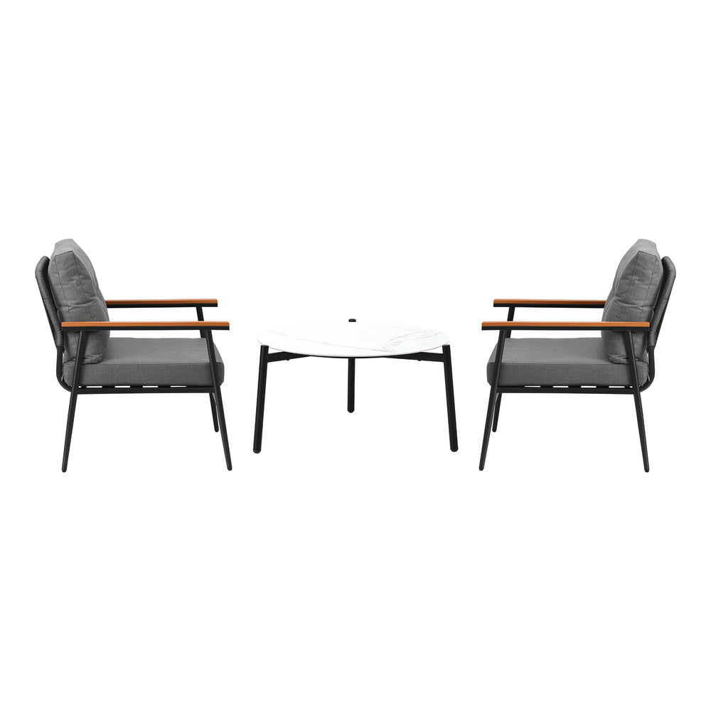 Outdoor Patio Set 50cm/70cm Table with Armchairs