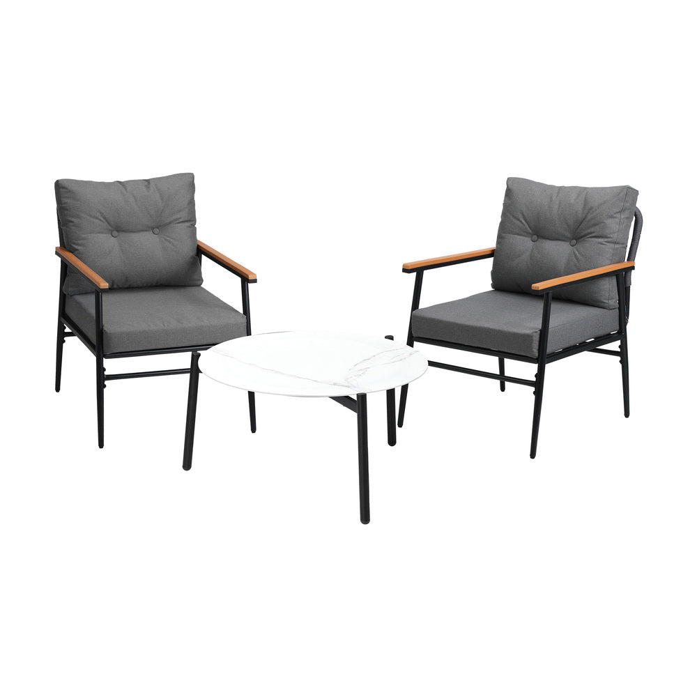 Outdoor Patio Set 50cm/70cm Table with Armchairs
