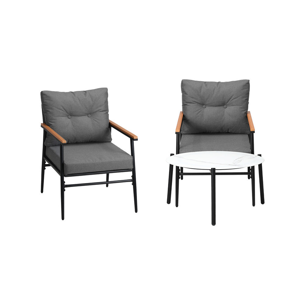 Outdoor Patio Set 50cm/70cm Table with Armchairs