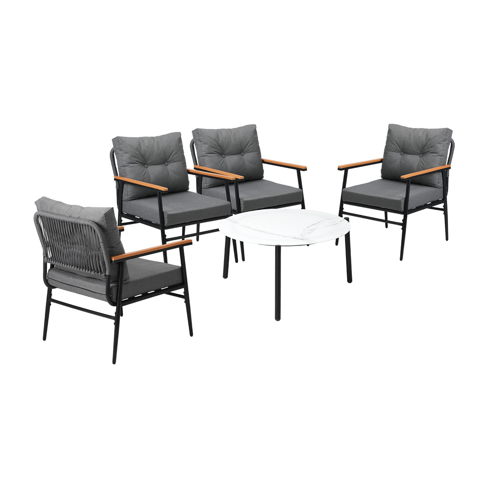 Outdoor Patio Set 50cm/70cm Table with Armchairs