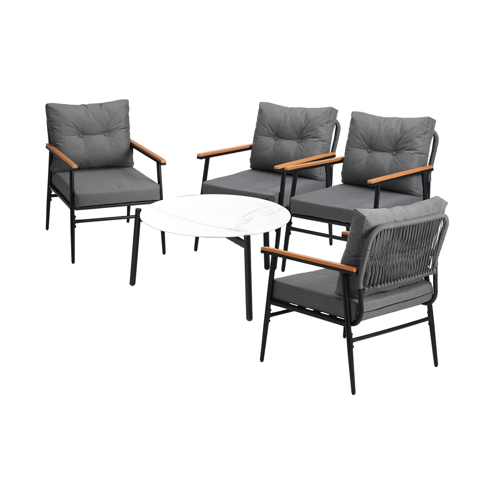 Outdoor Patio Set 50cm/70cm Table with Armchairs