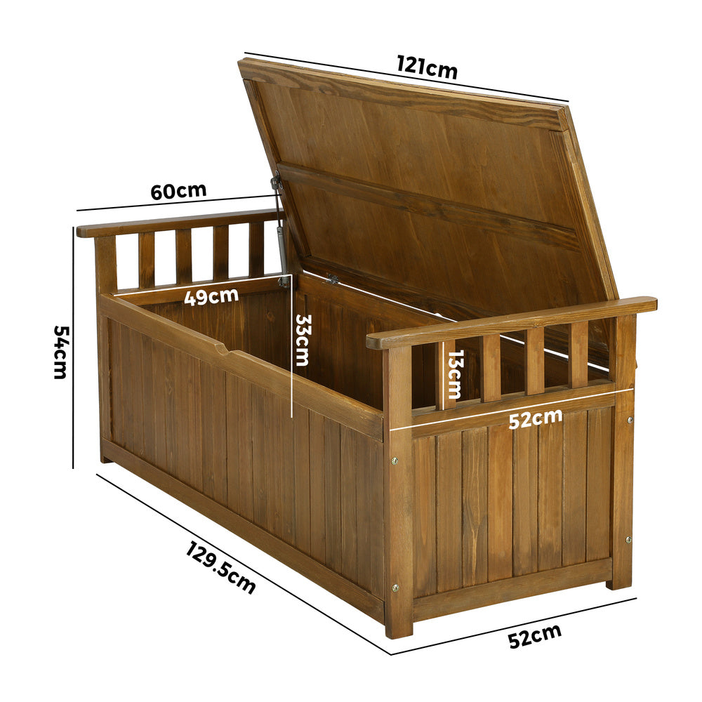 Outdoor Storage Box Garden Bench Wooden Container Chest Toy Cabinet XL