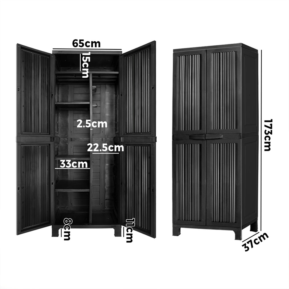 Outdoor Storage Cabinet Box Cupboard Garage Garden Adjustable Lockable