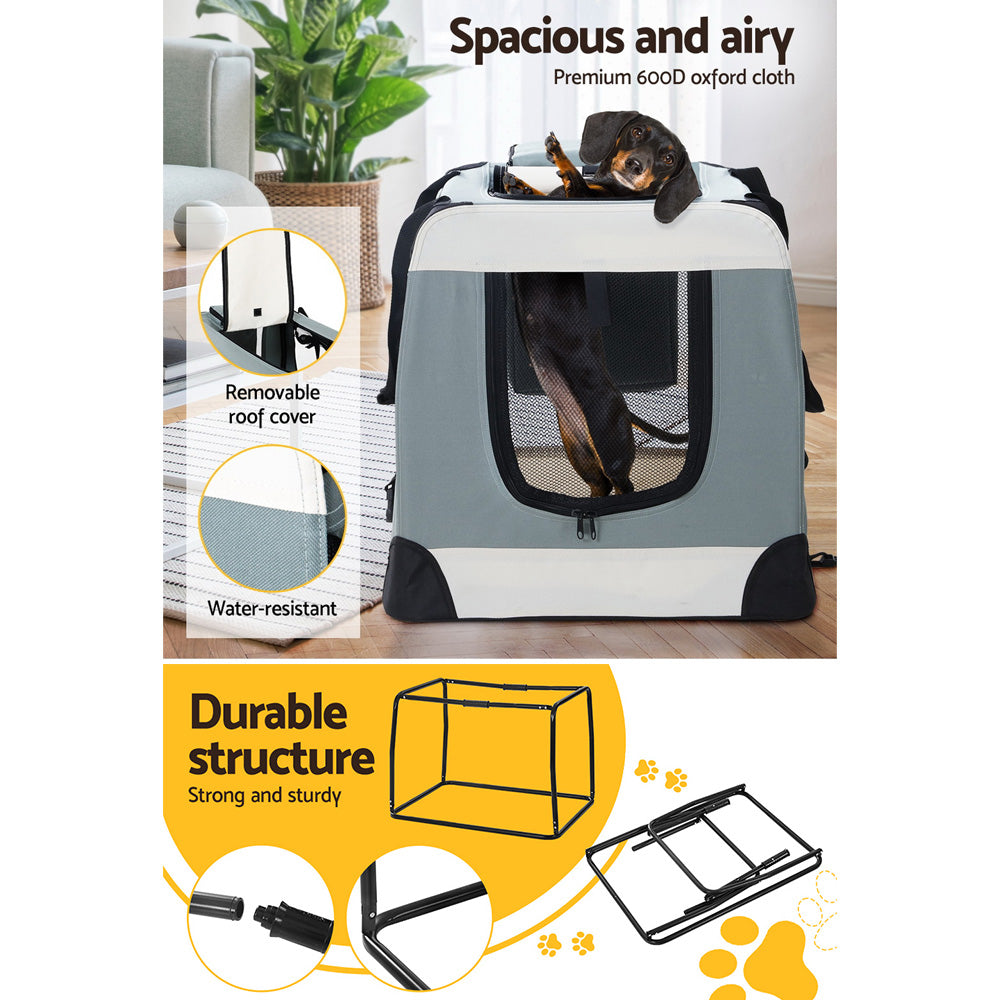 Pet Carrier Soft Crate Dog Cat Travel 90X61Cm Foldable Car 2Xl