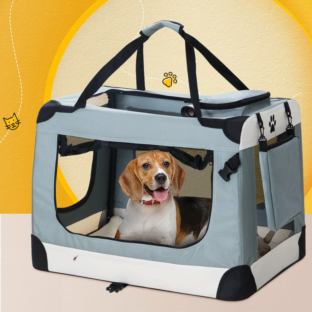 Pet Carrier Soft Crate Dog Cat Travel 90X61Cm Foldable Car 2Xl