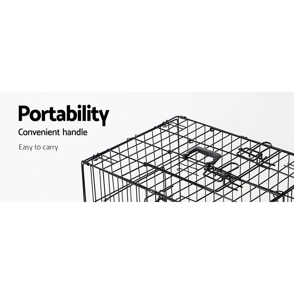 24" Dog Cage Crate Kennel 3 Doors