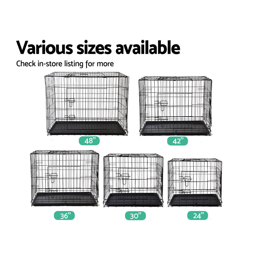 24" Dog Cage Crate Kennel 3 Doors