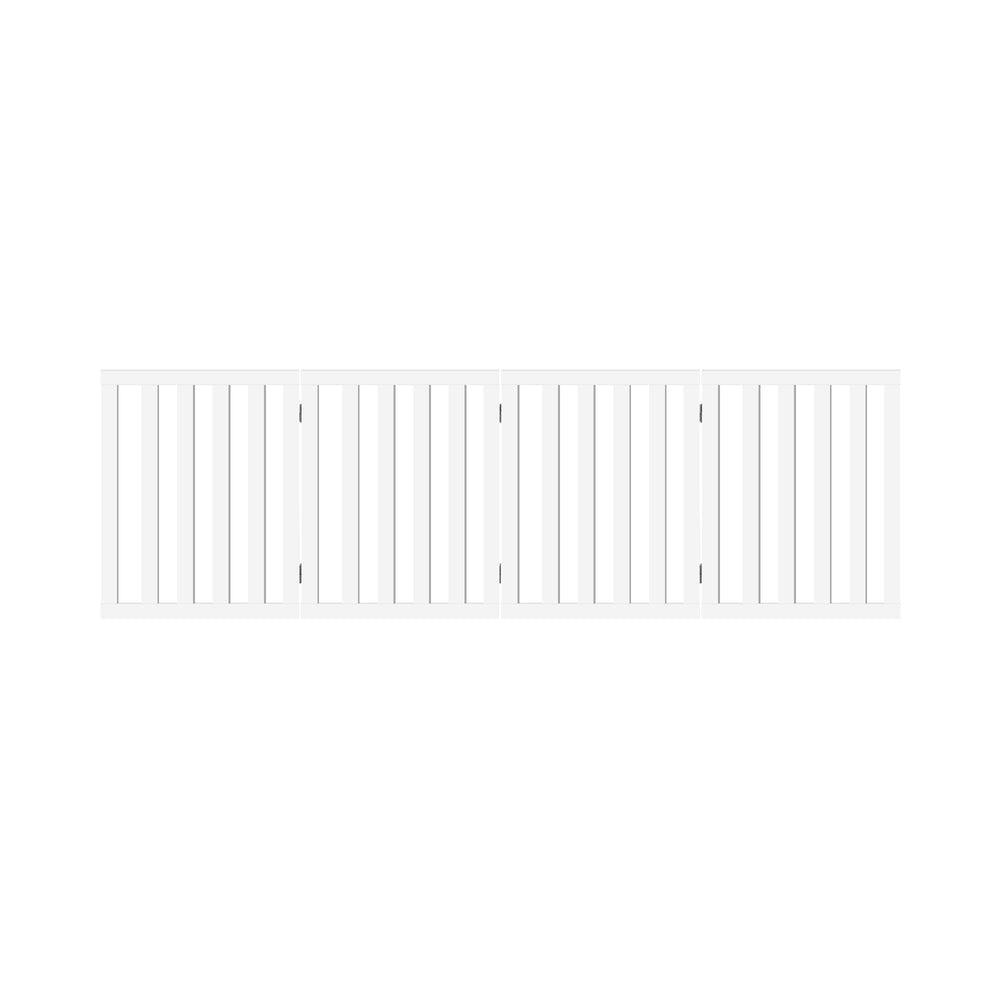 Wooden Pet Gate Dog Fence Safety Stair Barrier Security Door 4 Panels