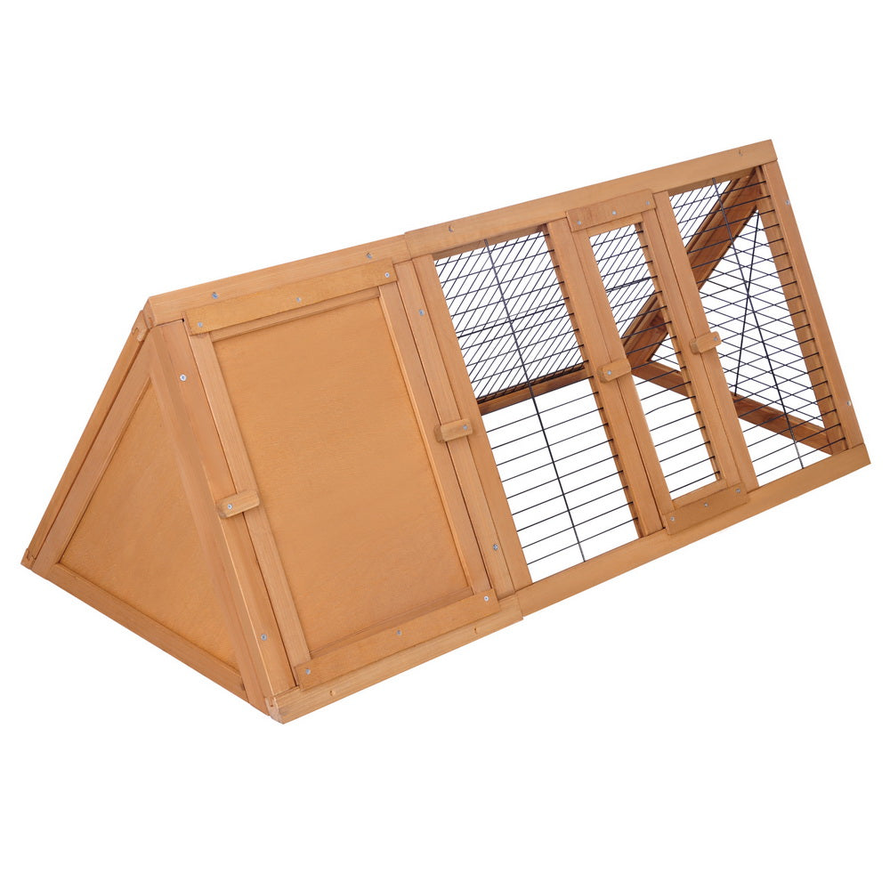 Rabbit Hutch & Chicken Coop - 119x51x44cm Wooden Cage with Large Outdoor Run