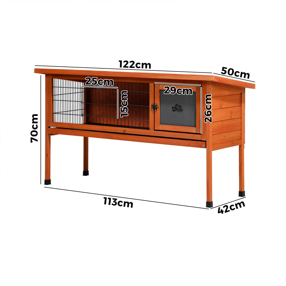 Large Rabbit Hutch Wooden Cage Enclosure Chicken Coop 122cm House Outdoor