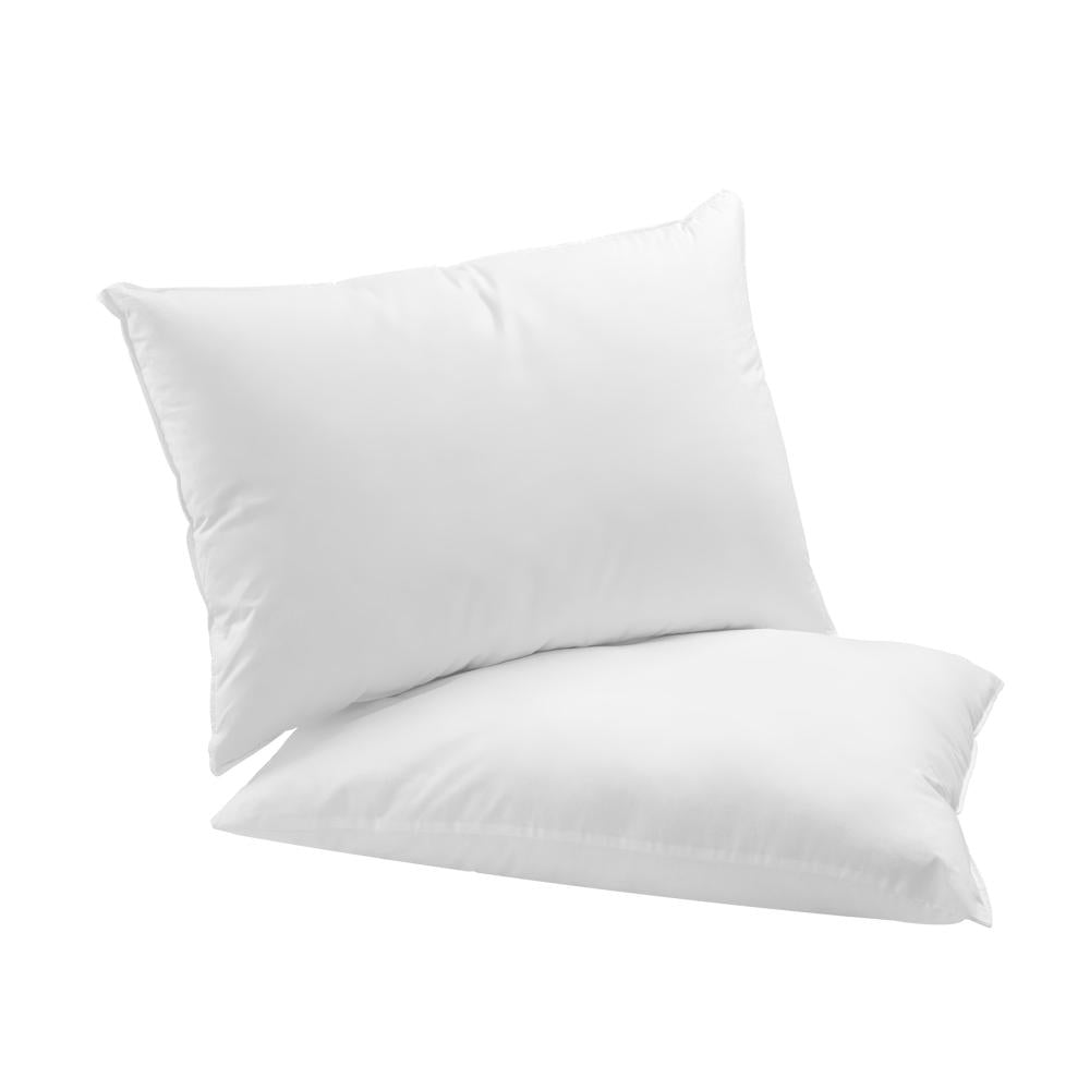 Simple Deals Pillow Goose Feather Down Standard Pillows Cotton Cover - Twin Pack