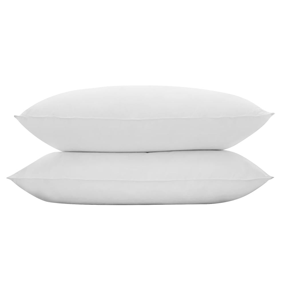 Simple Deals Pillow Goose Feather Down Standard Pillows Cotton Cover - Twin Pack