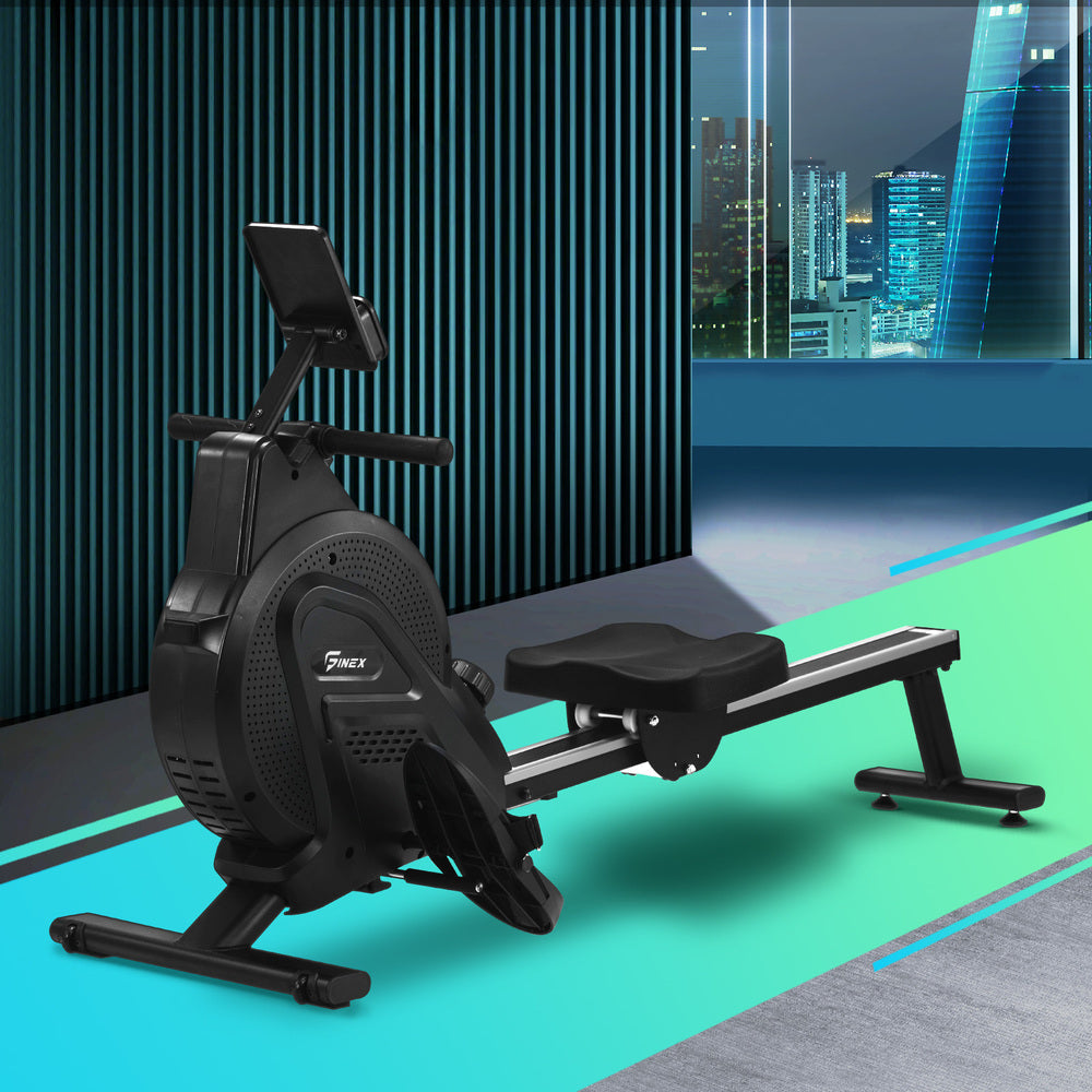 Rowing Machine Rower Magnetic Resistance Black