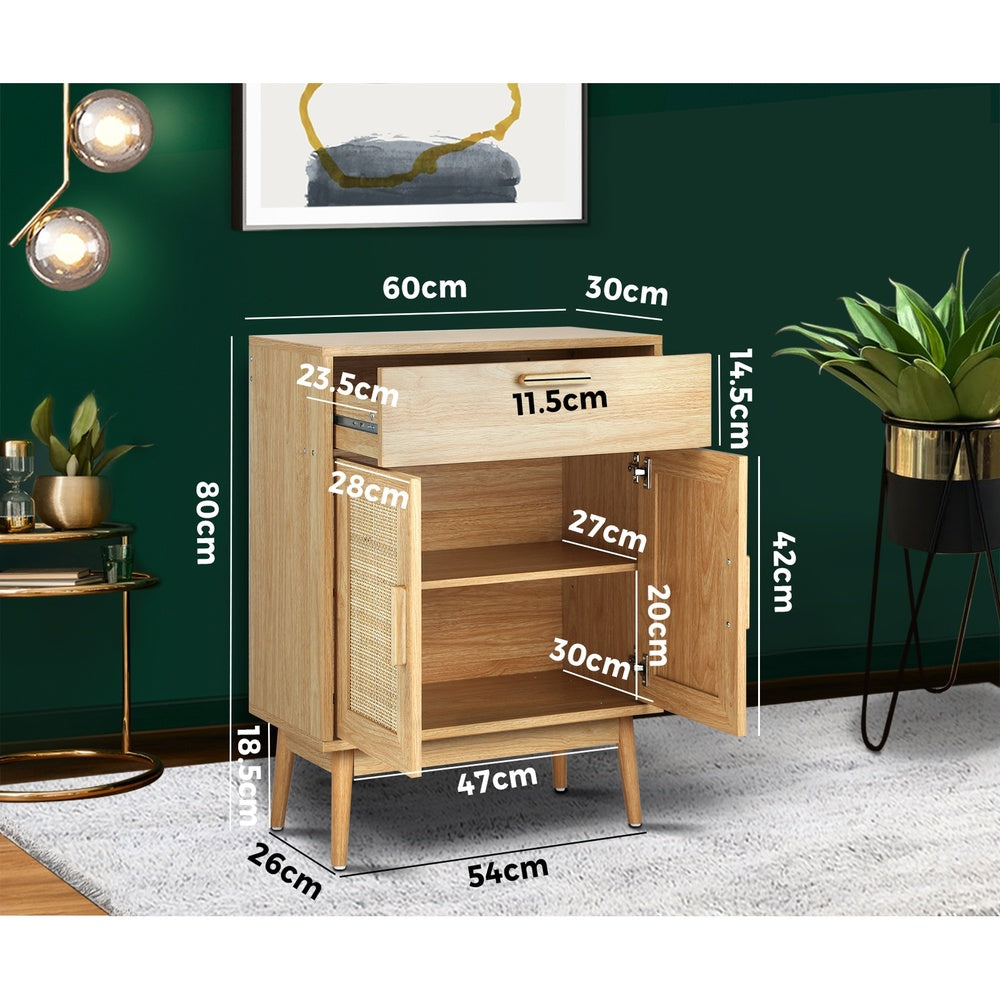 Sideboard Cabinet Buffet Rattan Furniture Cupboard Hallway Table Wood