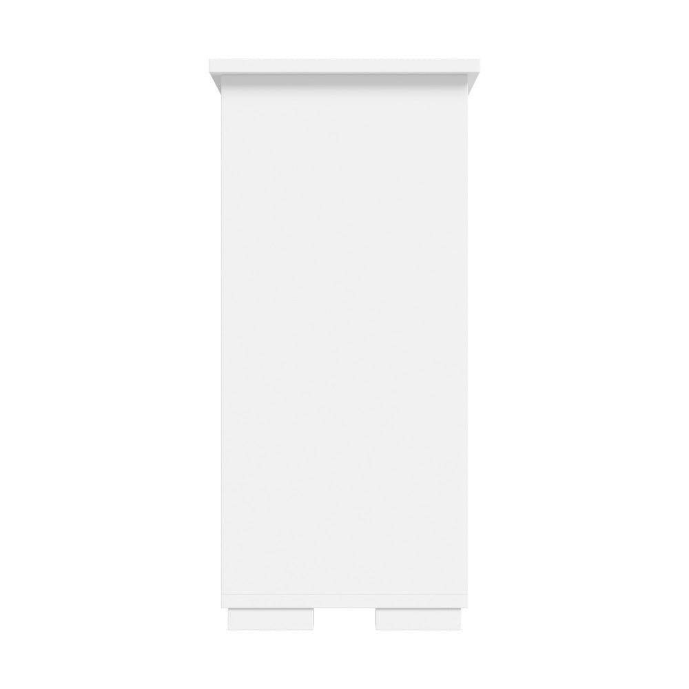 Sideboard Buffet Glass Sliding Door White