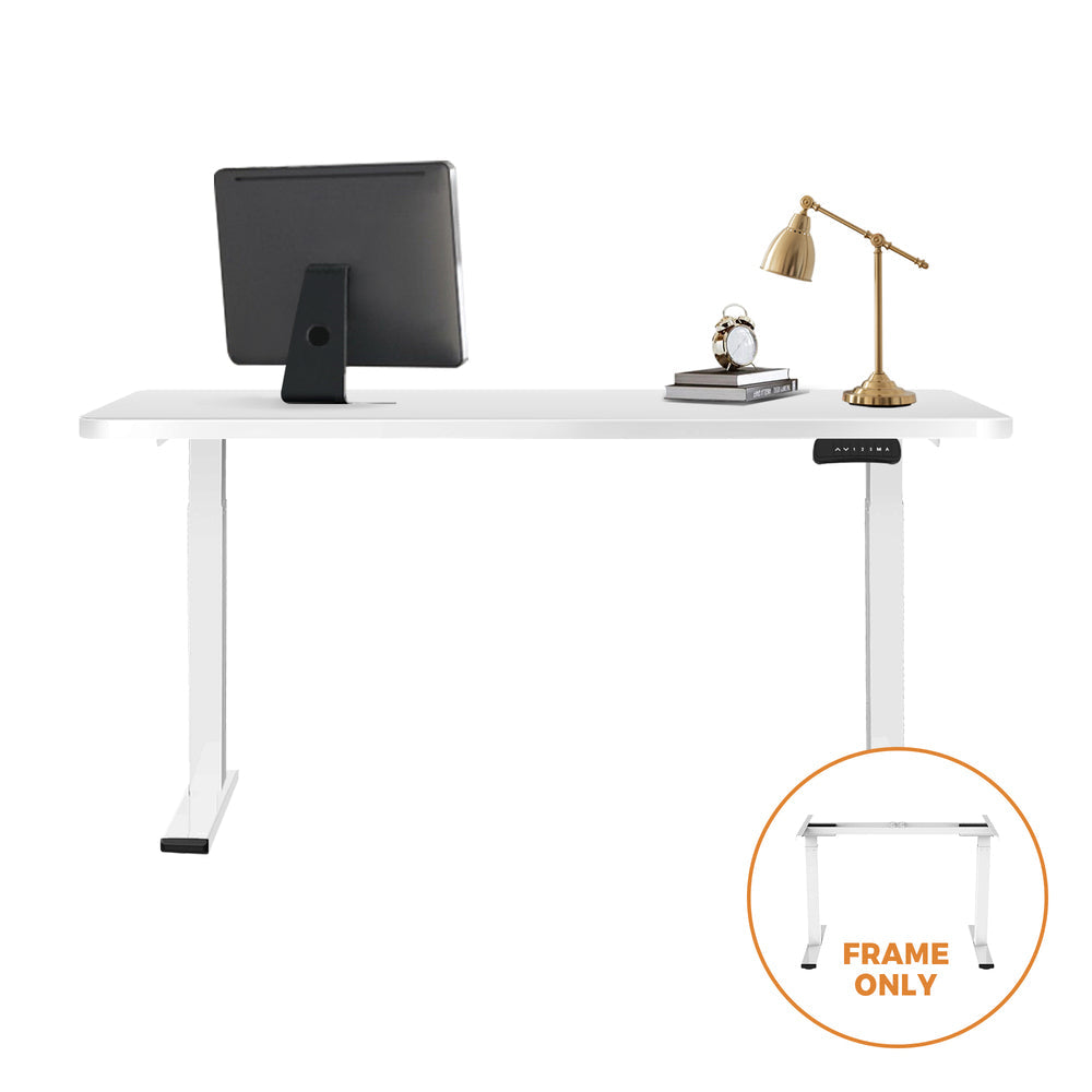Office Standing Desk Frame Sit Stand Table Leg Motorised Dual Motor White(Frame Only)