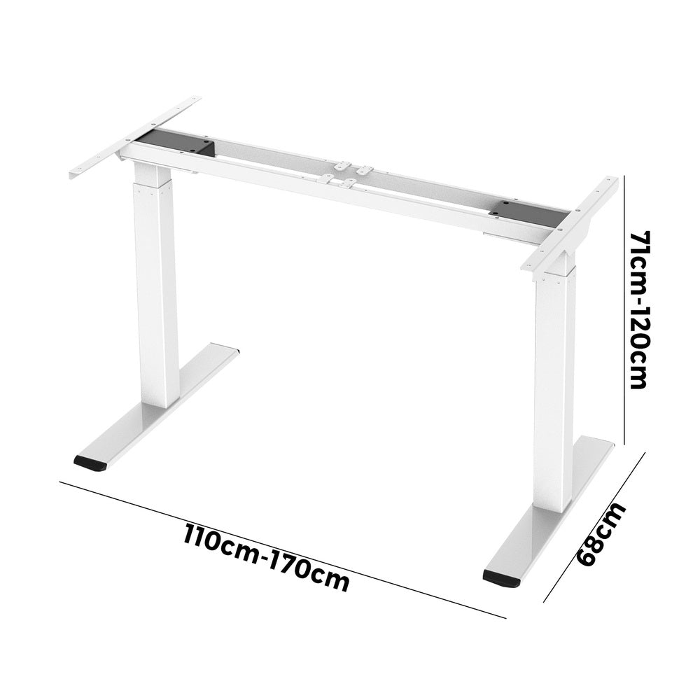 Office Standing Desk Frame Sit Stand Table Leg Motorised Dual Motor White(Frame Only)