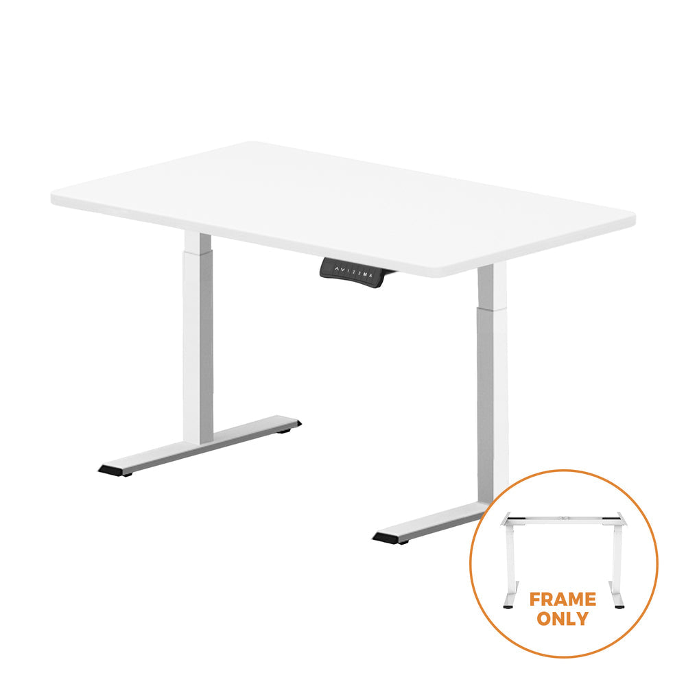Office Standing Desk Frame Sit Stand Table Leg Motorised Dual Motor White(Frame Only)