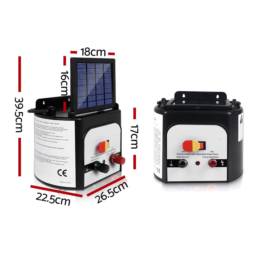 Fence Energiser 8Km Solar Powered 0.3J Electric Fencing Charger