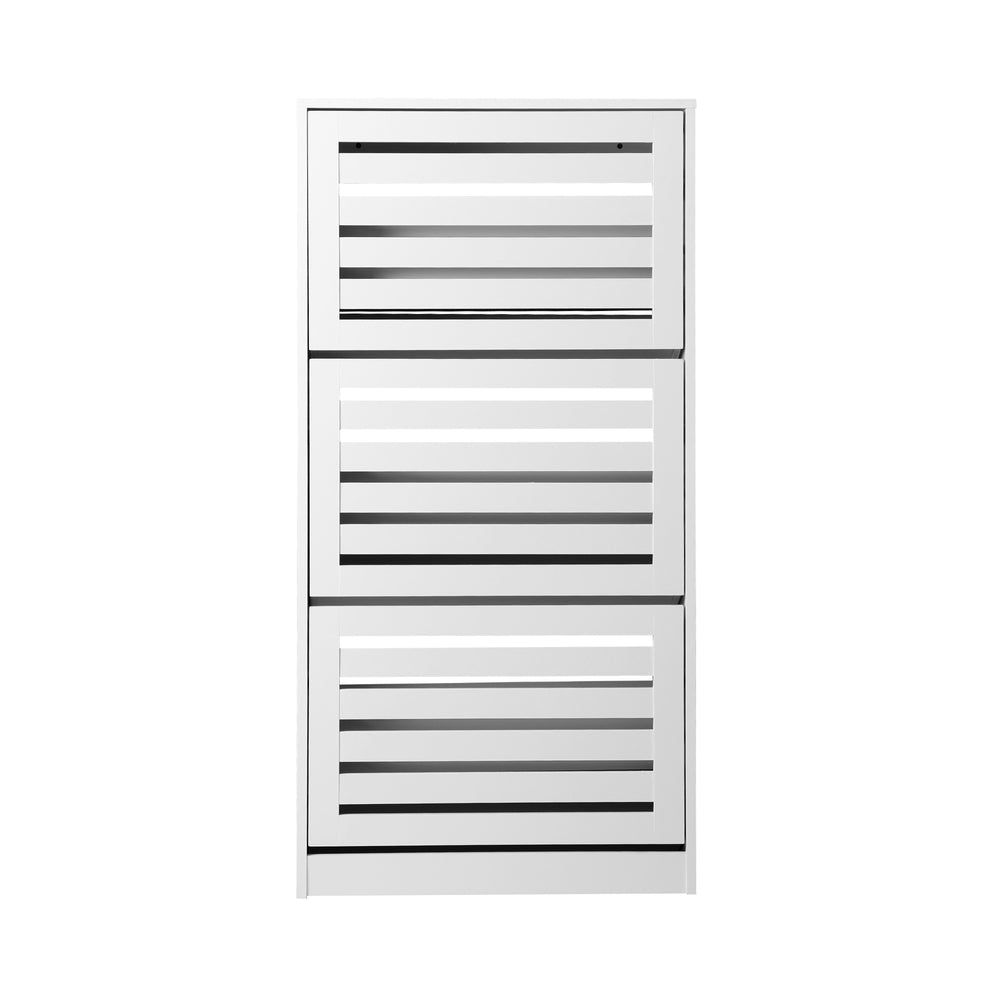 Shoes Rack Shoe Storage Cabinet Organiser Shelf 3 Doors 45 Pairs White