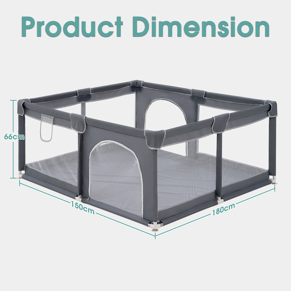 Kids Playpen Baby Safety Gate 2 Door 150x180cm