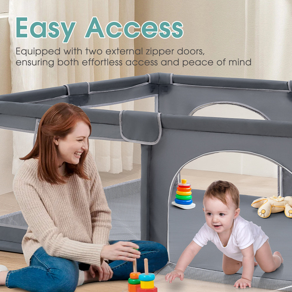 Kids Playpen Baby Safety Gate 2 Door 150x180cm