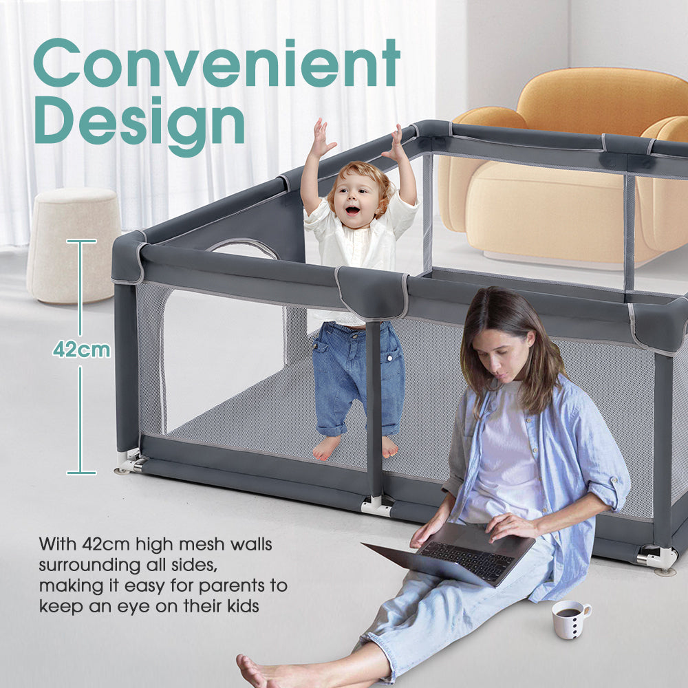 Kids Playpen Baby Safety Gate 2 Door 150x180cm